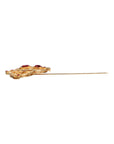 Dolce & Gabbana Gold Tone Red Crystal Embellish 925 Sterling Silver Pin