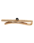 Dolce & Gabbana Black Sapphire Gold Tone Brass Tie Clip Bar