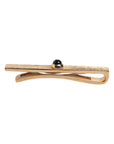 Dolce & Gabbana Black Sapphire Gold Tone Brass Tie Clip Bar
