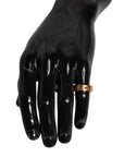 Dolce & Gabbana Gold Tone Brass Red Crystal DG Logo Ring