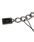 Dolce & Gabbana Silver Tone Brass Bead Dice Logo Embellish Charm Bracelet