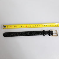 Dolce & Gabbana Black Exotic Leather Gold Tone Metal Buckle Armband