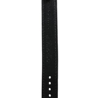Dolce & Gabbana Black Exotic Leather Gold Tone Metal Buckle Armband