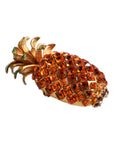 Dolce & Gabbana Gold Brass Pineapple Crystal Jewelry Brooch Pin