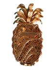 Dolce & Gabbana Gold Brass Pineapple Crystal Jewelry Brooch Pin