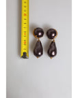Dolce & Gabbana Gold Brass Black Pearl Clip On Dangling Jewelry Earrings