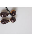 Dolce & Gabbana Gold Brass Black Pearl Clip On Dangling Jewelry Earrings