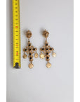 Dolce & Gabbana Gold Black Crystal Cross Sacred Heart Dangling Earrings