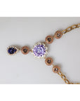 Dolce & Gabbana Gold Brass Floral Crystals Pearl Embellished Necklace