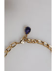 Dolce & Gabbana Gold Brass Floral Crystals Pearl Embellished Necklace