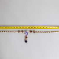 Dolce & Gabbana Gold Brass Floral Crystals Pearl Embellished Necklace