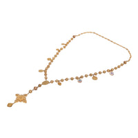 Dolce & Gabbana Gold Tone Chain Brass Beaded Statement Sicily Necklace