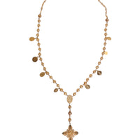 Dolce & Gabbana Gold Tone Chain Brass Beaded Statement Sicily Necklace
