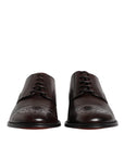 Dolce & Gabbana Maroon Calfskin Leather Derby Men Dress Shoes