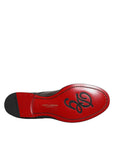 Dolce & Gabbana Maroon Calfskin Leather Derby Men Dress Shoes