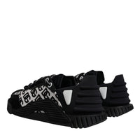 Dolce & Gabbana Black Logo Lace Up Low Top NS1 Sneakers Shoes
