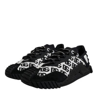 Dolce & Gabbana Black Logo Lace Up Low Top NS1 Sneakers Shoes
