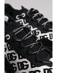 Dolce & Gabbana Black Logo Lace Up Low Top NS1 Sneakers Shoes