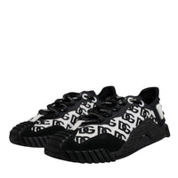 Dolce & Gabbana Black Logo Lace Up Low Top NS1 Sneakers Shoes