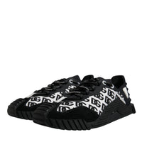 Dolce & Gabbana Black Logo Lace Up Low Top NS1 Sneakers Shoes