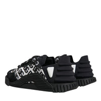 Dolce & Gabbana Black Logo Lace Up Low Top NS1 Sneakers Shoes