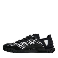 Dolce & Gabbana Black Logo Lace Up Low Top NS1 Sneakers Shoes
