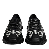 Dolce & Gabbana Black Logo Lace Up Low Top NS1 Sneakers Shoes
