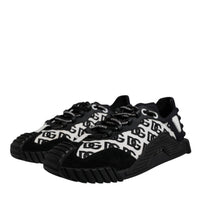Dolce & Gabbana Black Logo Lace Up Low Top NS1 Sneakers Shoes