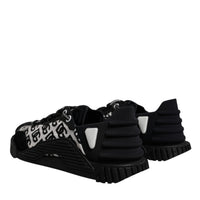Dolce & Gabbana Black Logo Lace Up Low Top NS1 Sneakers Shoes
