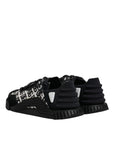 Dolce & Gabbana Black Logo Lace Up Low Top NS1 Sneakers Shoes