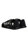 Dolce & Gabbana Black Logo Lace Up Low Top NS1 Sneakers Shoes