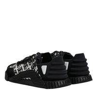 Dolce & Gabbana Black Logo Lace Up Low Top NS1 Sneakers Shoes