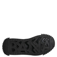 Dolce & Gabbana Black Logo Lace Up Low Top NS1 Sneakers Shoes