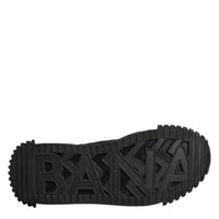 Dolce & Gabbana Black Logo Lace Up Low Top NS1 Sneakers Shoes