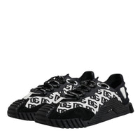 Dolce & Gabbana Black Logo Lace Up Low Top NS1 Sneakers Shoes
