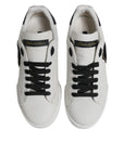 Dolce & Gabbana White Leather DG Logo Low Top Sneakers Shoes