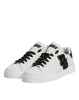 Dolce & Gabbana White Leather DG Logo Low Top Sneakers Shoes