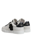 Dolce & Gabbana White Leather DG Logo Low Top Sneakers Shoes