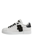 Dolce & Gabbana White Leather DG Logo Low Top Sneakers Shoes