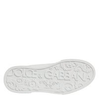 Dolce & Gabbana White Leather DG Logo Low Top Sneakers Shoes