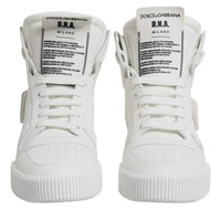 Dolce & Gabbana White Leather High Top Sneakers Shoes