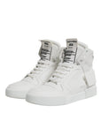 Dolce & Gabbana White Leather High Top Sneakers Shoes