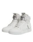 Dolce & Gabbana White Leather High Top Sneakers Shoes