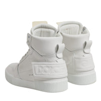 Dolce & Gabbana White Leather High Top Sneakers Shoes