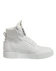 Dolce & Gabbana White Leather High Top Sneakers Shoes