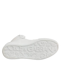 Dolce & Gabbana White Leather High Top Sneakers Shoes
