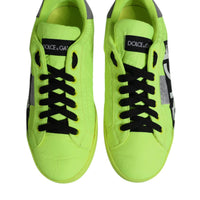 Dolce & Gabbana Green Portofino Logo Tape Men Sneakers Shoes