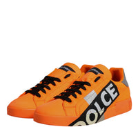 Dolce & Gabbana Orange Portofino Logo Tape Men Sneakers Shoes