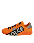 Dolce & Gabbana Orange Portofino Logo Tape Men Sneakers Shoes