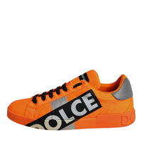 Dolce & Gabbana Orange Portofino Logo Tape Men Sneakers Shoes